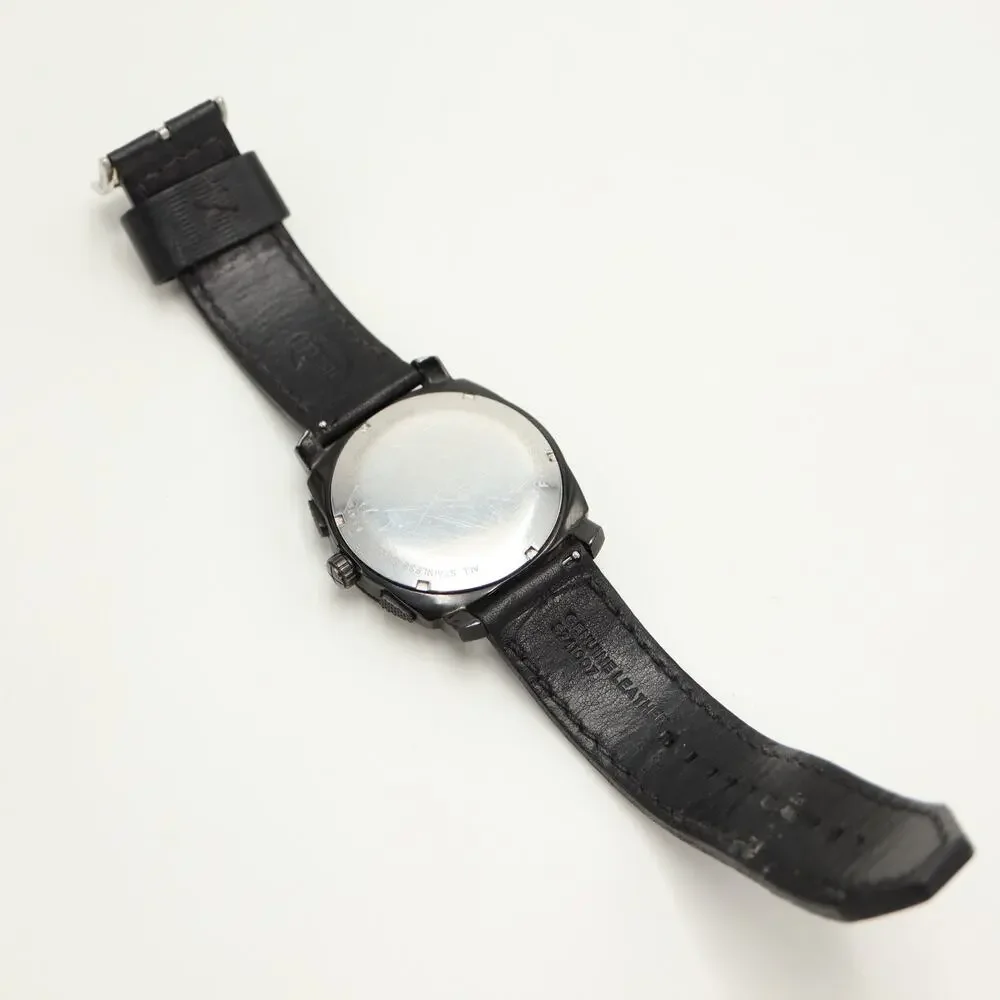 Fossil Machine Chronograph Mens Black 45mm Watch Leather FS4487 w New Battery
